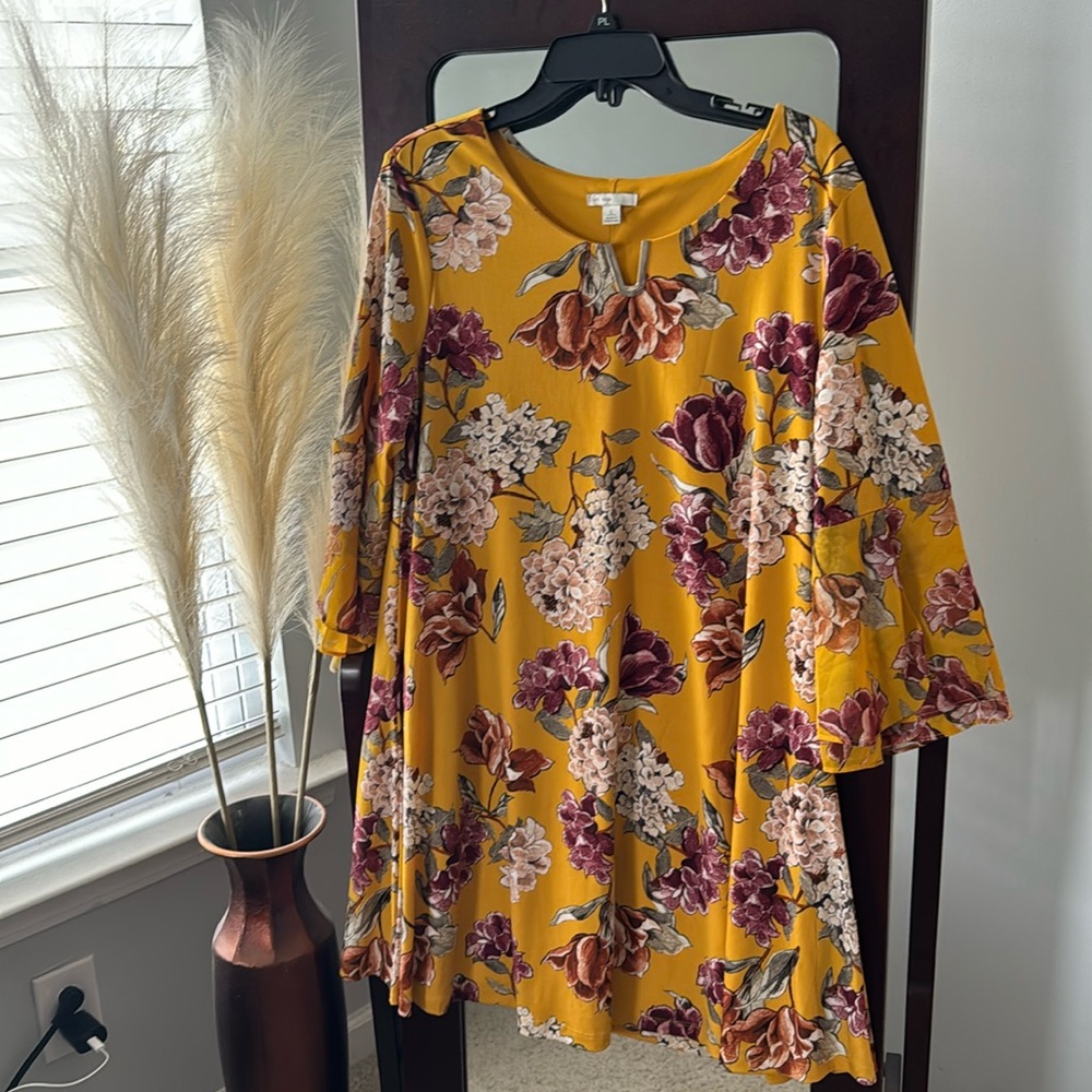 Long Sleeve Floral Dress (L)